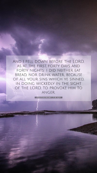 Picture 07 - Deuteronomy 9:18 KJV Mobile Phone Wallpaper - And I fell down before the LORD, as at the first, - Mobile Bible Verse Wallpaper