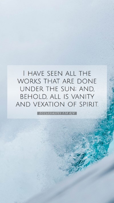 Picture 07 - Ecclesiastes 1:14 KJV Mobile Phone Wallpaper - I have seen all the works that are done under the - Mobile Bible Verse Wallpaper