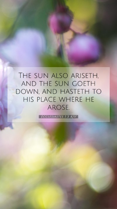 Picture 07 - Ecclesiastes 1:5 KJV Mobile Phone Wallpaper - The sun also ariseth, and the sun goeth down, and - Mobile Bible Verse Wallpaper