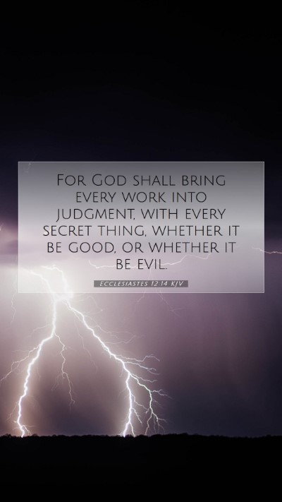 Picture 07 - Ecclesiastes 12:14 KJV Mobile Phone Wallpaper - For God shall bring every work into judgment, - Mobile Bible Verse Wallpaper