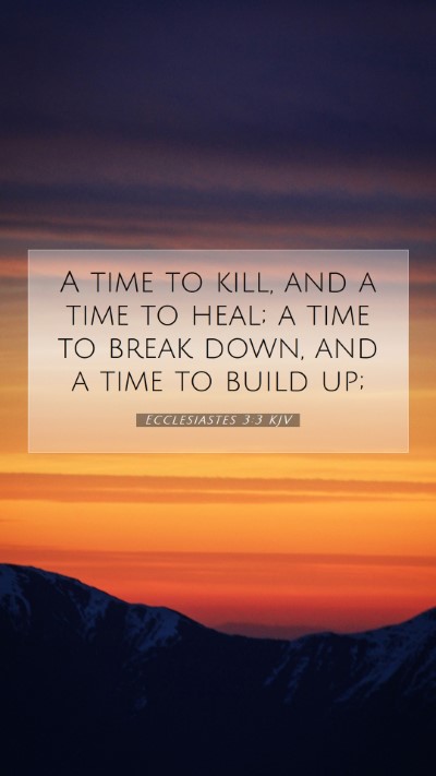 Picture 07 - Ecclesiastes 3:3 KJV Mobile Phone Wallpaper - A time to kill, and a time to heal; a time to - Mobile Bible Verse Wallpaper