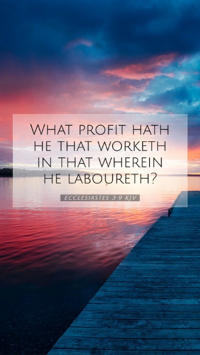 Picture 07 - Ecclesiastes 3:9 KJV Mobile Phone Wallpaper - What profit hath he that worketh in that wherein - Mobile Bible Verse Wallpaper