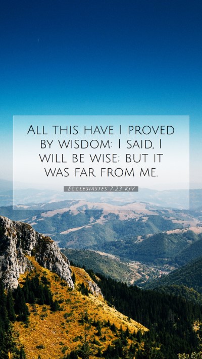 Picture 07 - Ecclesiastes 7:23 KJV Mobile Phone Wallpaper - All this have I proved by wisdom: I said, I will - Mobile Bible Verse Wallpaper