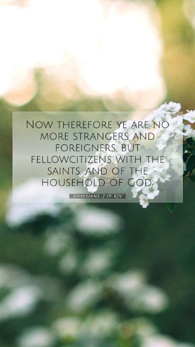 Picture 07 - Ephesians 2:19 KJV Mobile Phone Wallpaper - Now therefore ye are no more strangers and - Mobile Bible Verse Wallpaper