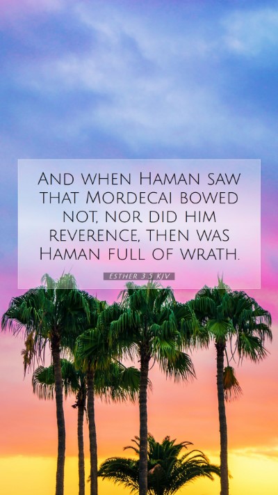 Picture 07 - Esther 3:5 KJV Mobile Phone Wallpaper - And when Haman saw that Mordecai bowed not, nor - Mobile Bible Verse Wallpaper