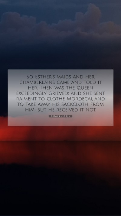Picture 07 - Esther 4:4 KJV Mobile Phone Wallpaper - So Esther's maids and her chamberlains came and - Mobile Bible Verse Wallpaper