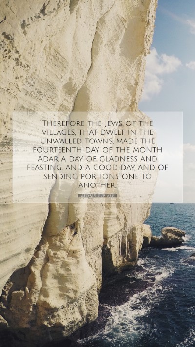 Picture 07 - Esther 9:19 KJV Mobile Phone Wallpaper - Therefore the Jews of the villages, that dwelt in - Mobile Bible Verse Wallpaper