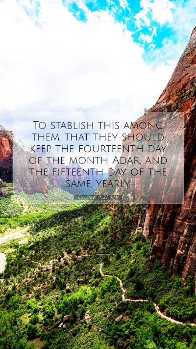 Picture 07 - Esther 9:21 KJV Mobile Phone Wallpaper - To stablish this among them, that they should - Mobile Bible Verse Wallpaper