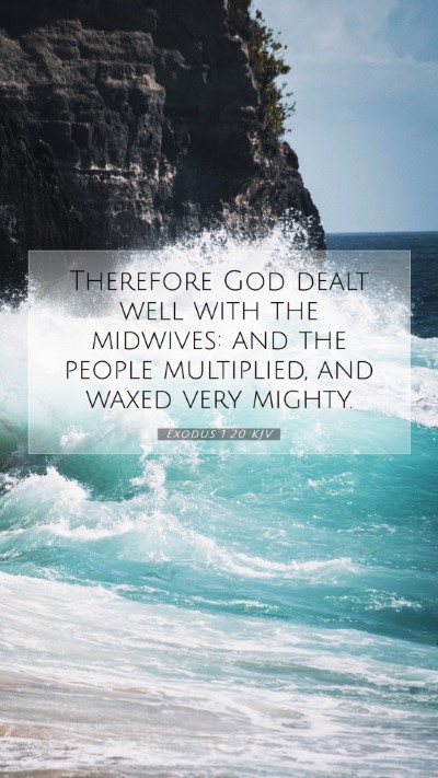 Picture 07 - Exodus 1:20 KJV Mobile Phone Wallpaper - Therefore God dealt well with the midwives: and - Mobile Bible Verse Wallpaper