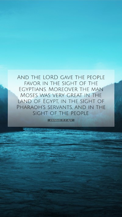 Picture 07 - Exodus 11:3 KJV Mobile Phone Wallpaper - And the LORD gave the people favor in the sight - Mobile Bible Verse Wallpaper