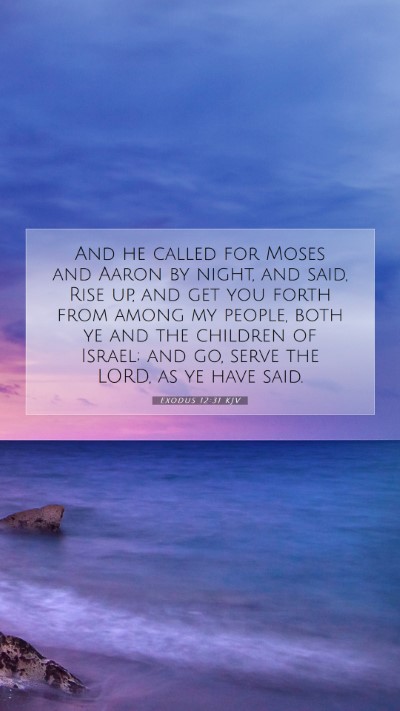 Picture 07 - Exodus 12:31 KJV Mobile Phone Wallpaper - And he called for Moses and Aaron by night, and - Mobile Bible Verse Wallpaper