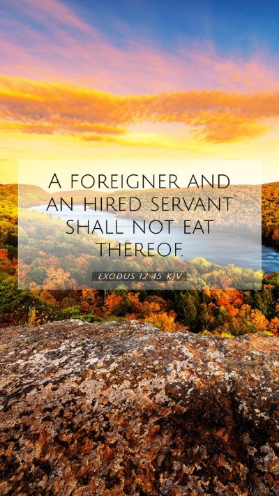 Picture 07 - Exodus 12:45 KJV Mobile Phone Wallpaper - A foreigner and an hired servant shall not eat - Mobile Bible Verse Wallpaper