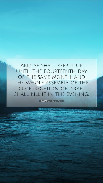 Picture 07 - Exodus 12:6 KJV Mobile Phone Wallpaper - And ye shall keep it up until the fourteenth day - Mobile Bible Verse Wallpaper