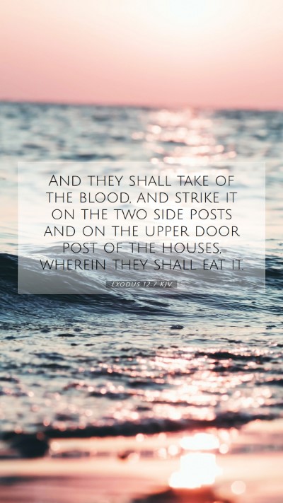 Picture 07 - Exodus 12:7 KJV Mobile Phone Wallpaper - And they shall take of the blood, and strike it - Mobile Bible Verse Wallpaper