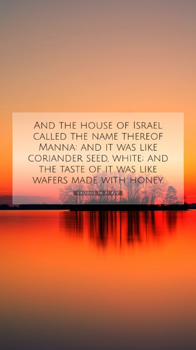 Picture 07 - Exodus 16:31 KJV Mobile Phone Wallpaper - And the house of Israel called the name thereof - Mobile Bible Verse Wallpaper