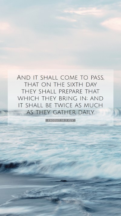 Picture 07 - Exodus 16:5 KJV Mobile Phone Wallpaper - And it shall come to pass, that on the sixth day - Mobile Bible Verse Wallpaper