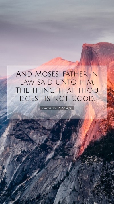 Picture 07 - Exodus 18:17 KJV Mobile Phone Wallpaper - And Moses' father in law said unto him, The thing - Mobile Bible Verse Wallpaper