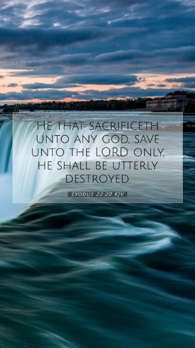 Picture 07 - Exodus 22:20 KJV Mobile Phone Wallpaper - He that sacrificeth unto any god, save unto the - Mobile Bible Verse Wallpaper