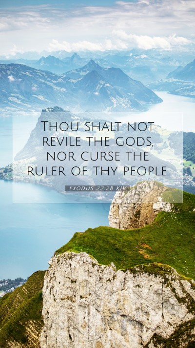 Picture 07 - Exodus 22:28 KJV Mobile Phone Wallpaper - Thou shalt not revile the gods, nor curse the - Mobile Bible Verse Wallpaper