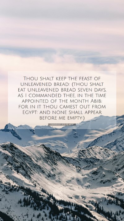 Picture 07 - Exodus 23:15 KJV Mobile Phone Wallpaper - Thou shalt keep the feast of unleavened bread: - Mobile Bible Verse Wallpaper
