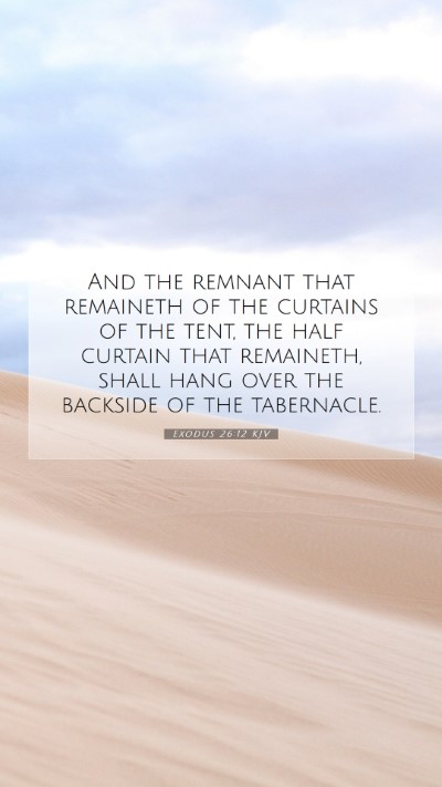 Picture 07 - Exodus 26:12 KJV Mobile Phone Wallpaper - And the remnant that remaineth of the curtains of - Mobile Bible Verse Wallpaper
