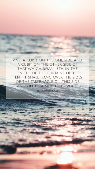 Picture 07 - Exodus 26:13 KJV Mobile Phone Wallpaper - And a cubit on the one side, and a cubit on the - Mobile Bible Verse Wallpaper