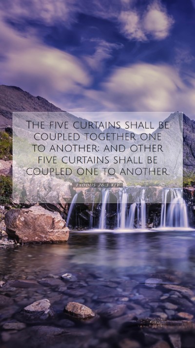 Picture 07 - Exodus 26:3 KJV Mobile Phone Wallpaper - The five curtains shall be coupled together one - Mobile Bible Verse Wallpaper