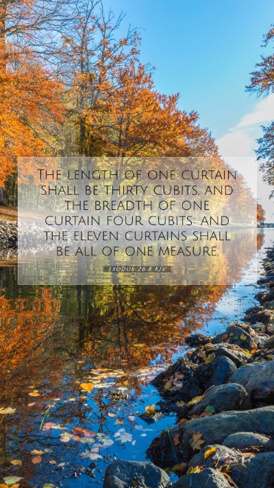Picture 07 - Exodus 26:8 KJV Mobile Phone Wallpaper - The length of one curtain shall be thirty cubits, - Mobile Bible Verse Wallpaper