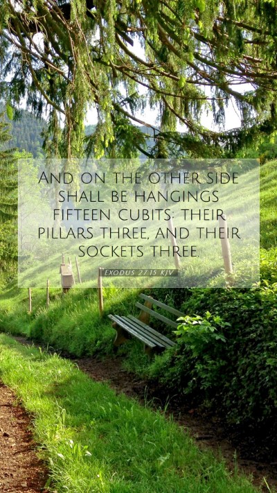 Picture 07 - Exodus 27:15 KJV Mobile Phone Wallpaper - And on the other side shall be hangings fifteen - Mobile Bible Verse Wallpaper