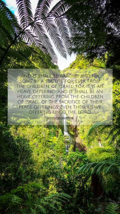 Picture 07 - Exodus 29:28 KJV Mobile Phone Wallpaper - And it shall be Aaron's and his sons' by a - Mobile Bible Verse Wallpaper