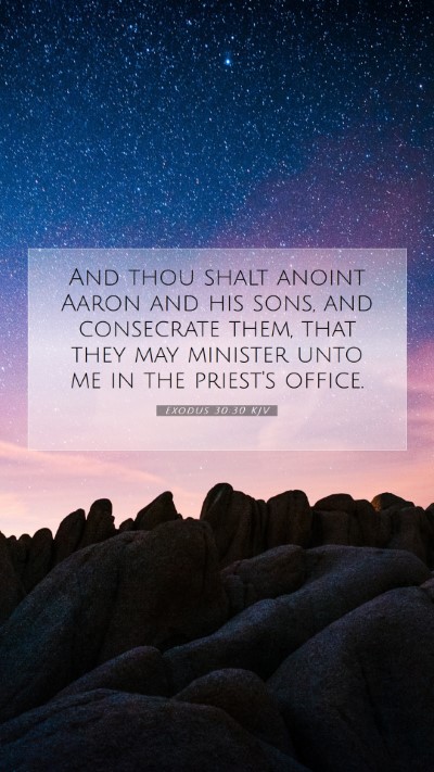 Picture 07 - Exodus 30:30 KJV Mobile Phone Wallpaper - And thou shalt anoint Aaron and his sons, and - Mobile Bible Verse Wallpaper