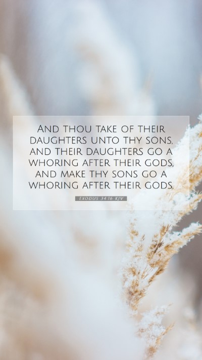 Picture 07 - Exodus 34:16 KJV Mobile Phone Wallpaper - And thou take of their daughters unto thy sons, - Mobile Bible Verse Wallpaper