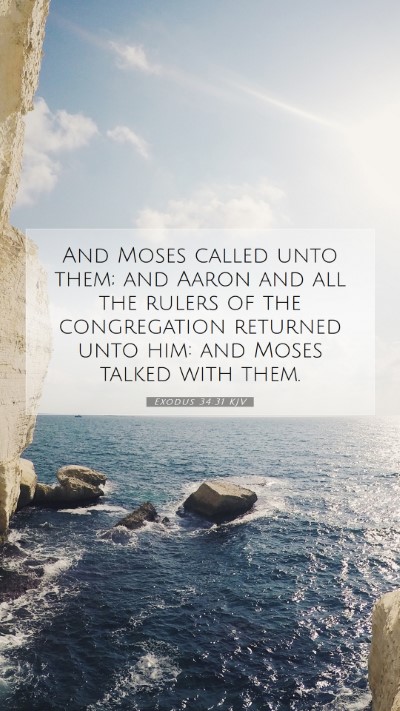 Picture 07 - Exodus 34:31 KJV Mobile Phone Wallpaper - And Moses called unto them; and Aaron and all the - Mobile Bible Verse Wallpaper