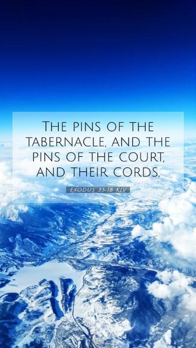 Picture 07 - Exodus 35:18 KJV Mobile Phone Wallpaper - The pins of the tabernacle, and the pins of the - Mobile Bible Verse Wallpaper