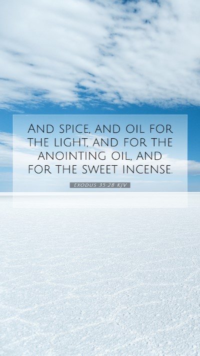 Picture 07 - Exodus 35:28 KJV Mobile Phone Wallpaper - And spice, and oil for the light, and for the - Mobile Bible Verse Wallpaper