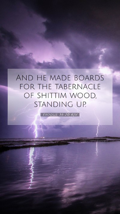 Picture 07 - Exodus 36:20 KJV Mobile Phone Wallpaper - And he made boards for the tabernacle of shittim - Mobile Bible Verse Wallpaper