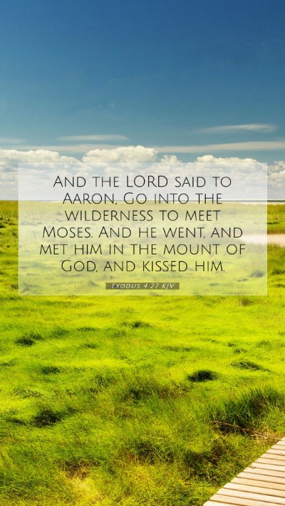 Picture 07 - Exodus 4:27 KJV Mobile Phone Wallpaper - And the LORD said to Aaron, Go into the - Mobile Bible Verse Wallpaper