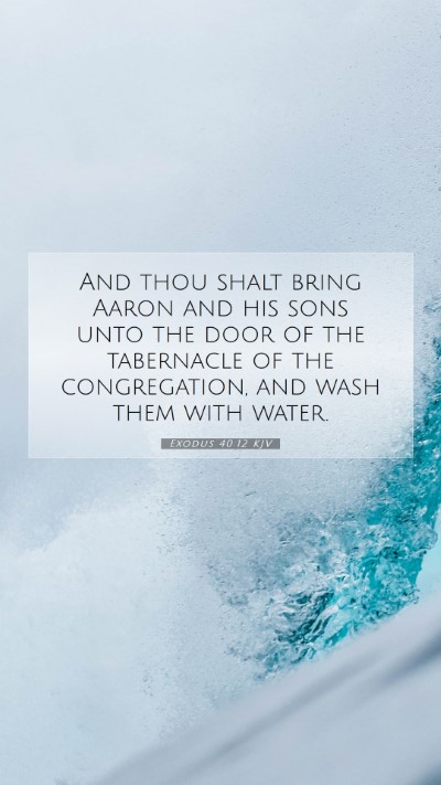 Picture 07 - Exodus 40:12 KJV Mobile Phone Wallpaper - And thou shalt bring Aaron and his sons unto the - Mobile Bible Verse Wallpaper