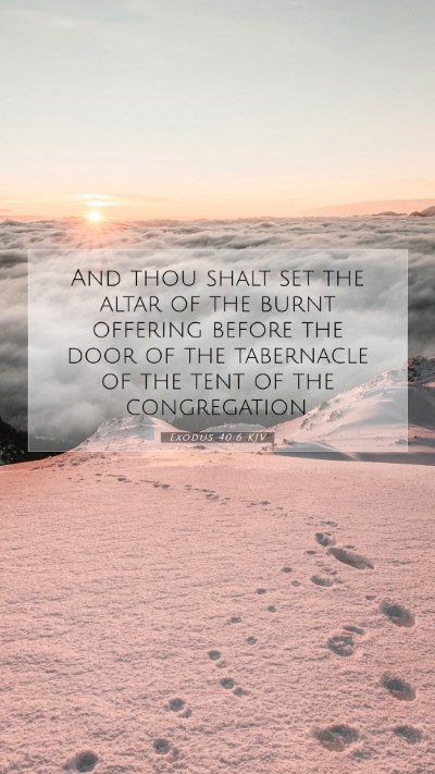 Picture 07 - Exodus 40:6 KJV Mobile Phone Wallpaper - And thou shalt set the altar of the burnt - Mobile Bible Verse Wallpaper