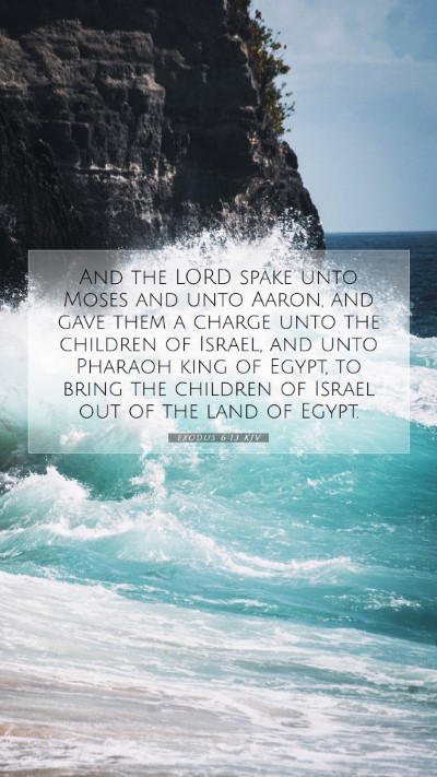Picture 07 - Exodus 6:13 KJV Mobile Phone Wallpaper - And the LORD spake unto Moses and unto Aaron, and - Mobile Bible Verse Wallpaper