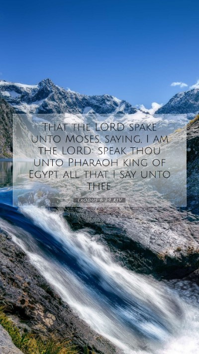 Picture 07 - Exodus 6:29 KJV Mobile Phone Wallpaper - That the LORD spake unto Moses, saying, I am the - Mobile Bible Verse Wallpaper