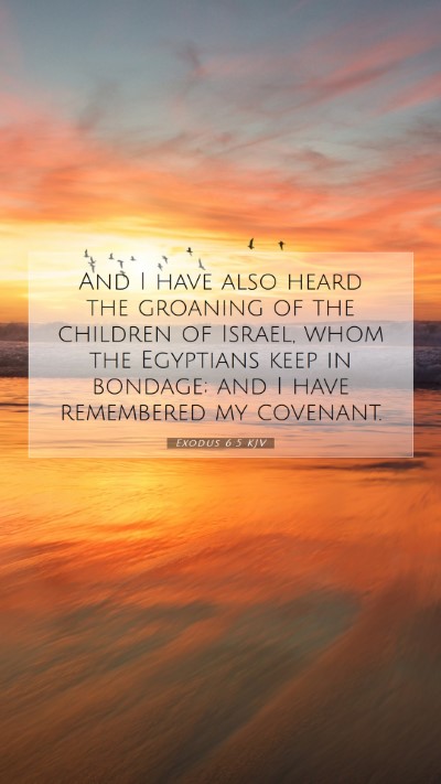Picture 07 - Exodus 6:5 KJV Mobile Phone Wallpaper - And I have also heard the groaning of the - Mobile Bible Verse Wallpaper