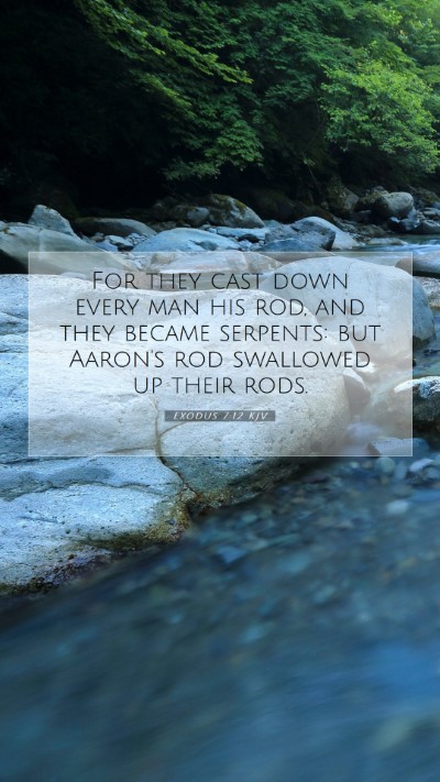 Picture 07 - Exodus 7:12 KJV Mobile Phone Wallpaper - For they cast down every man his rod, and they - Mobile Bible Verse Wallpaper