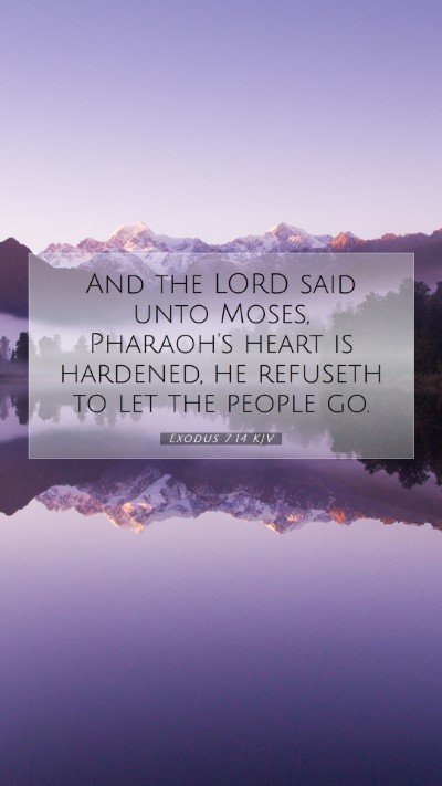Picture 07 - Exodus 7:14 KJV Mobile Phone Wallpaper - And the LORD said unto Moses, Pharaoh's heart is - Mobile Bible Verse Wallpaper