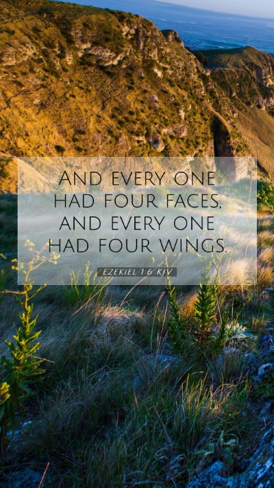 Picture 07 - Ezekiel 1:6 KJV Mobile Phone Wallpaper - And every one had four faces, and every one had - Mobile Bible Verse Wallpaper