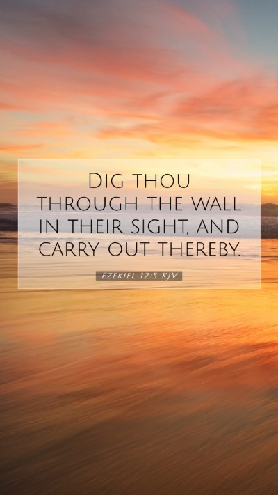 Picture 07 - Ezekiel 12:5 KJV Mobile Phone Wallpaper - Dig thou through the wall in their sight, and - Mobile Bible Verse Wallpaper