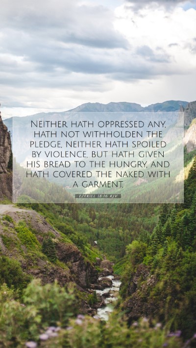Picture 07 - Ezekiel 18:16 KJV Mobile Phone Wallpaper - Neither hath oppressed any, hath not withholden - Mobile Bible Verse Wallpaper