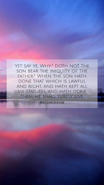 Picture 07 - Ezekiel 18:19 KJV Mobile Phone Wallpaper - Yet say ye, Why? doth not the son bear the - Mobile Bible Verse Wallpaper