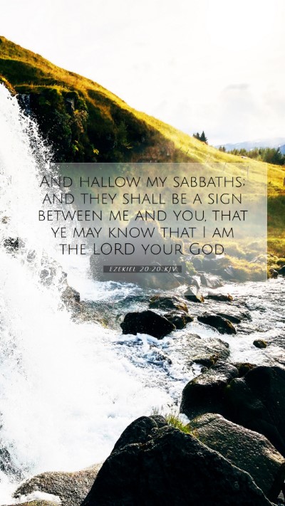Picture 07 - Ezekiel 20:20 KJV Mobile Phone Wallpaper - And hallow my sabbaths; and they shall be a sign - Mobile Bible Verse Wallpaper