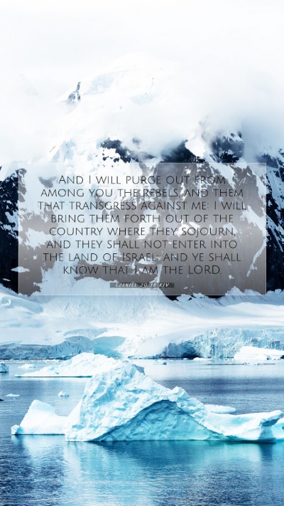 Picture 07 - Ezekiel 20:38 KJV Mobile Phone Wallpaper - And I will purge out from among you the rebels, - Mobile Bible Verse Wallpaper